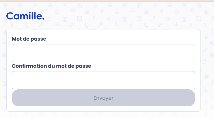 saisir nouveau mot de passe